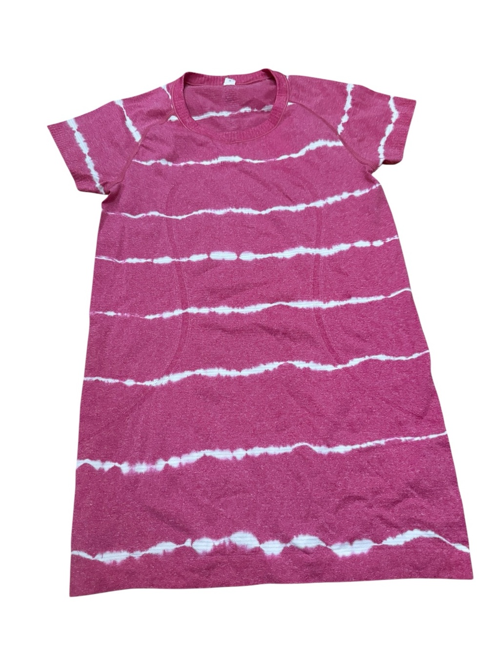 lululemon athletica Pink and White Short Sleeve Tie-Dye Tee Dress